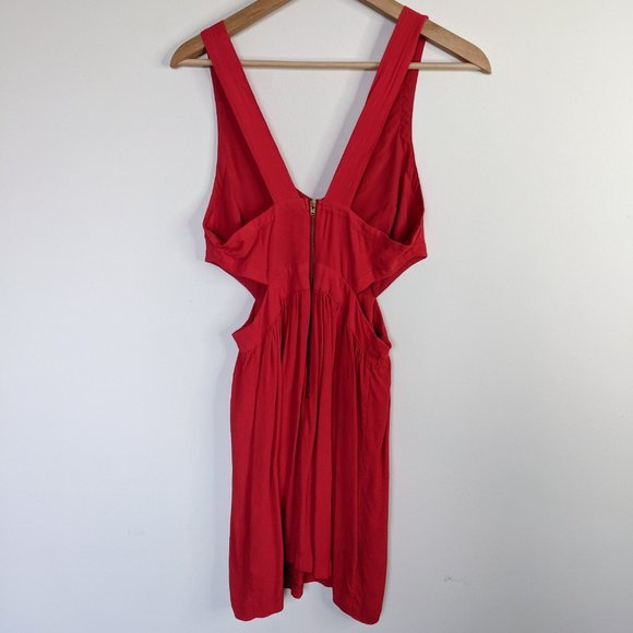Coincidence & Chance Red Cutout Mini Skater Dress - Picture 2 of 8